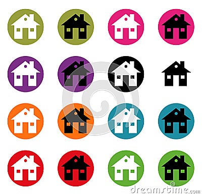 Set button house icons for your design Vector Illustration