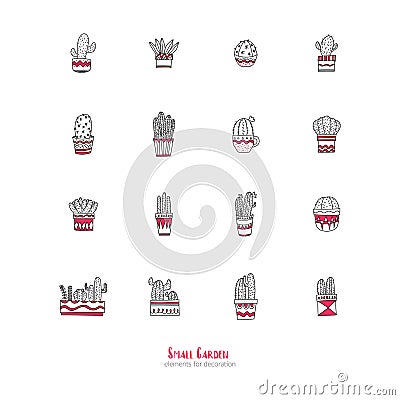 Set of cactus icons. Vector illustration decorative design Vector Illustration