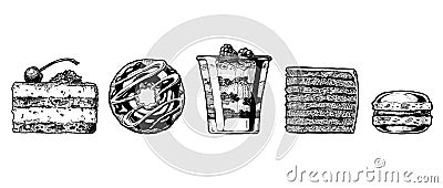 Set of cake Vector Illustration