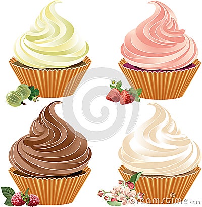 Set of cakes Vector Illustration