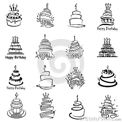 Set of cakes Vector Illustration