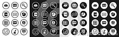 Set Calculation, Chalkboard, Book with word mathematics, Human brain, Graph, schedule, chart, diagram, Equation solution Vector Illustration