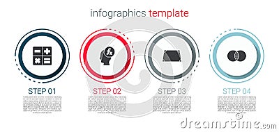 Set Calculator, Function mathematical symbol, Acute trapezoid shape and Mathematics sets and B. Business infographic Vector Illustration