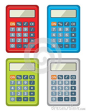 Set of calculator icons. vector Vector Illustration