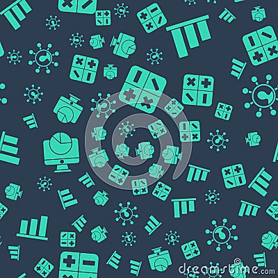 Set Calculator, Pie chart infographic, Computer monitor with graph chart and Business network and communication on Vector Illustration