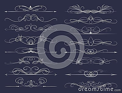 Set of Calligraphic lines Vector Illustration