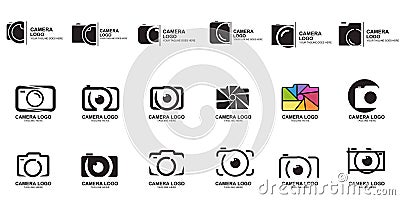 Set of Camera Logo design Vector Illustration