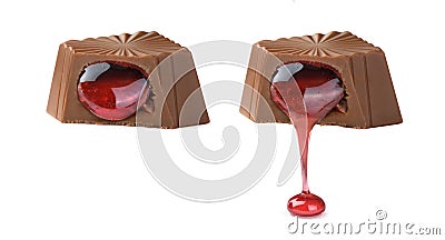 A set of candies with cherry filling Stock Photo