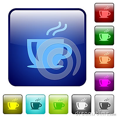 Color cappuccino square buttons Stock Photo
