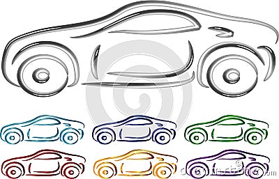 Set of Car design in 3D Vector Illustration