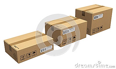 Set of cardboard boxes Stock Photo