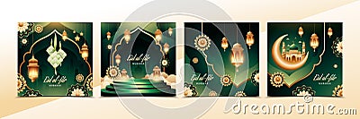 Eid al-fitr cards in realistic design Stock Photo