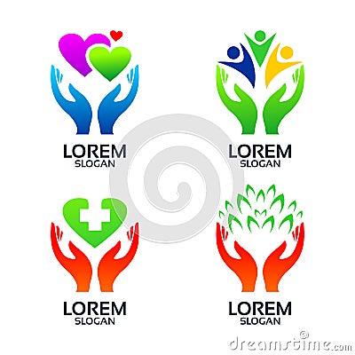 Set Of Hand Care Vector Design Stock Photo