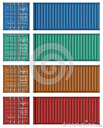 Set of cargo container templates Stock Photo