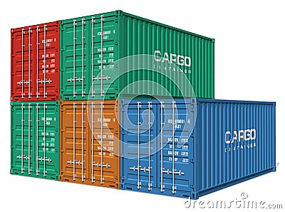 Set of cargo containers Stock Photo