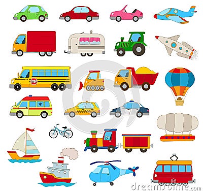 Set of cartoon cars Vector Illustration