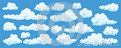 Set of cartoon clouds Vector Illustration