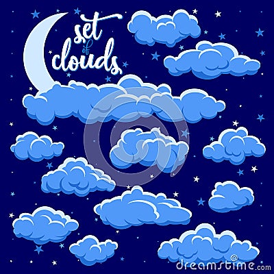 Night clouds illustration Vector Illustration