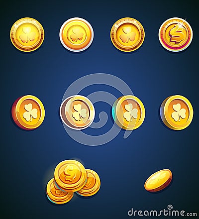 Set of cartoon coins Vector Illustration