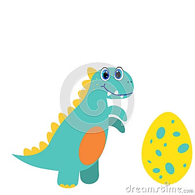 Set of cartoon dinosaurs vector illustration Vector Illustration