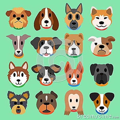 Set of cartoon dogs Vector Illustration