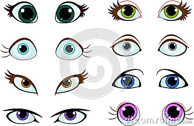 Set of cartoon eyes Vector Illustration