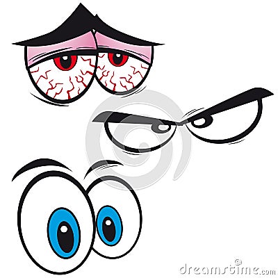 Set of cartoon eyes, Vector Illustration