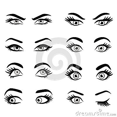 Set of cartoon eyes. Vector Illustration