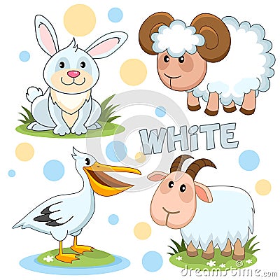 Wild animals are white 2. Vector Illustration