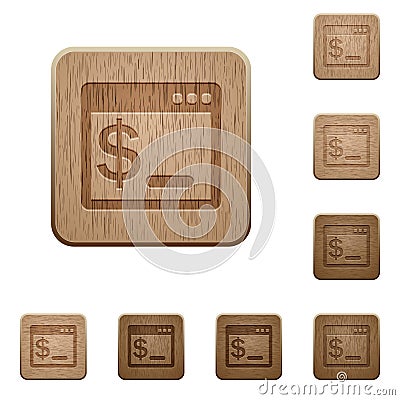 OS command terminal wooden buttons Stock Photo