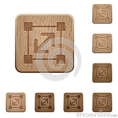 Resize element wooden buttons Stock Photo