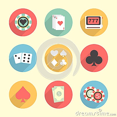 Set of Casino elements. Stock Photo