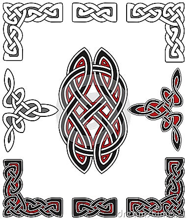 Set of celtic design elements Vector Illustration