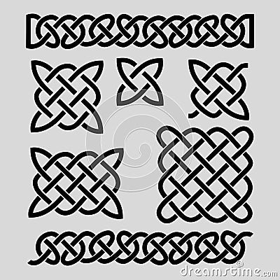 Set of celtic patterns and celtic elements. Vector illustration. Vector Illustration