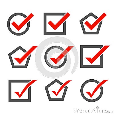 Set of check mark icons Vector Illustration