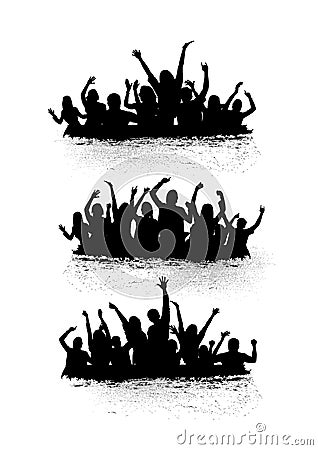 Set of cheering crowd icons. Vector illustration decorative design Vector Illustration