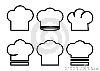 Set of chef hats. Vector illustration Cartoon Illustration