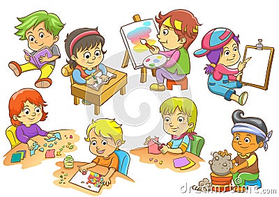 Set of child activities Vector Illustration