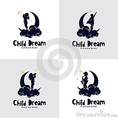 Set of child dreams logo Vector Illustration