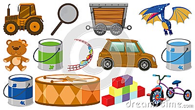 Set of children toys Vector Illustration