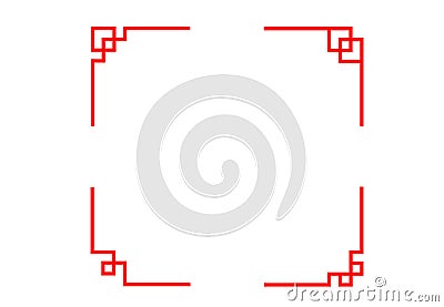 Set of Chinese line corner in classic style vector Vector Illustration