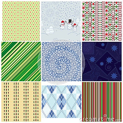 Set of Christmas backgrounds Vector Illustration