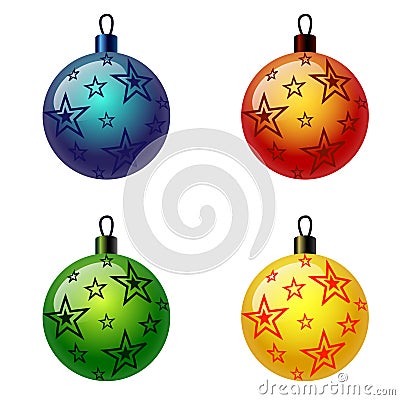 Set of Christmas balls. Vector eps10 Vector Illustration