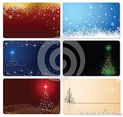 Set of Christmas cards Vector Illustration