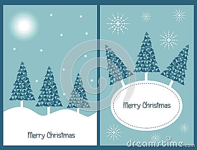 Set of Christmas cards Vector Illustration