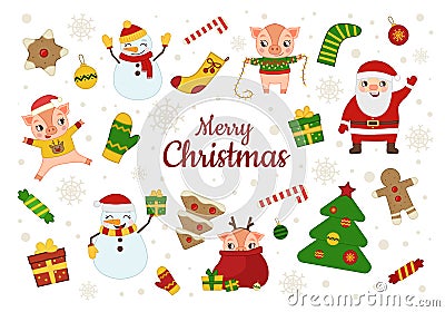 Chistmas set Vector Illustration