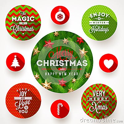 Set of Christmas designs Stock Photo