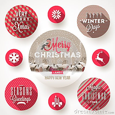 Set of Christmas designs Stock Photo