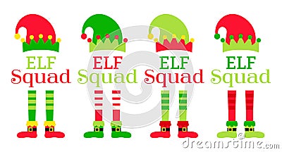 Set of Christmas Elf Squad Vector Illustration