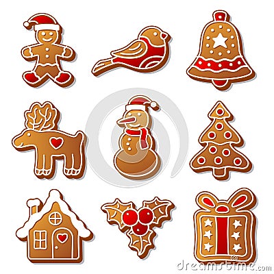 Set of Christmas ginger breads illustration for Vector Illustration